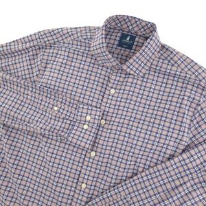 Johnnie-O‎ Mayes Shirt Mens M Red Plaid Long Sleeve Button Down Stretch Casual